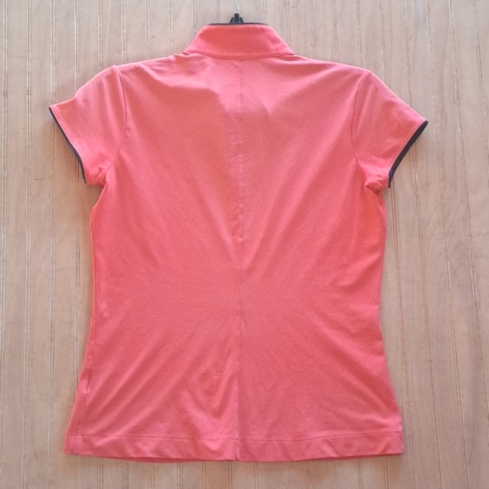 Nike Golf Women's Coral Quarter Zip-Up Activewear Sporty Short Sleeve Top Shirt - Picture 5 of 7